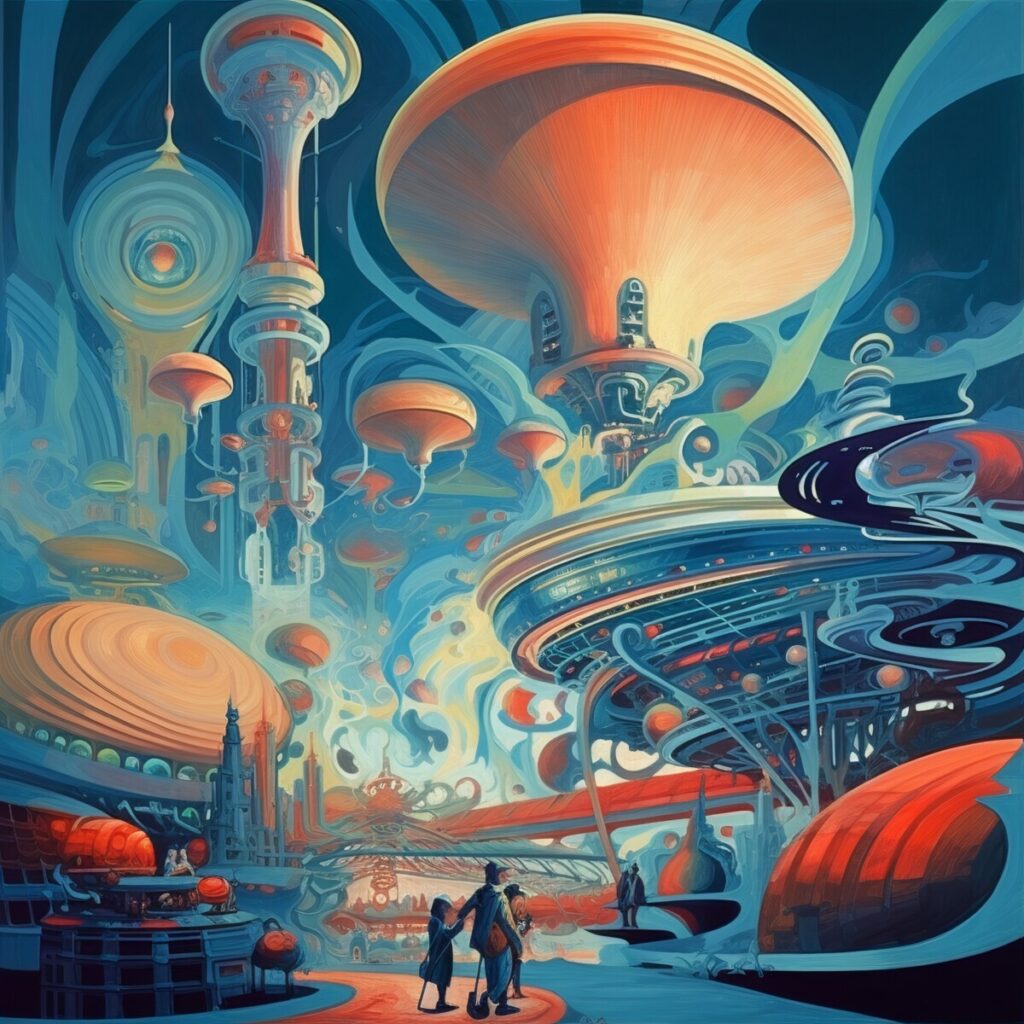 AI interpretation of the Evoluon in Eindhoven, the Netherlands